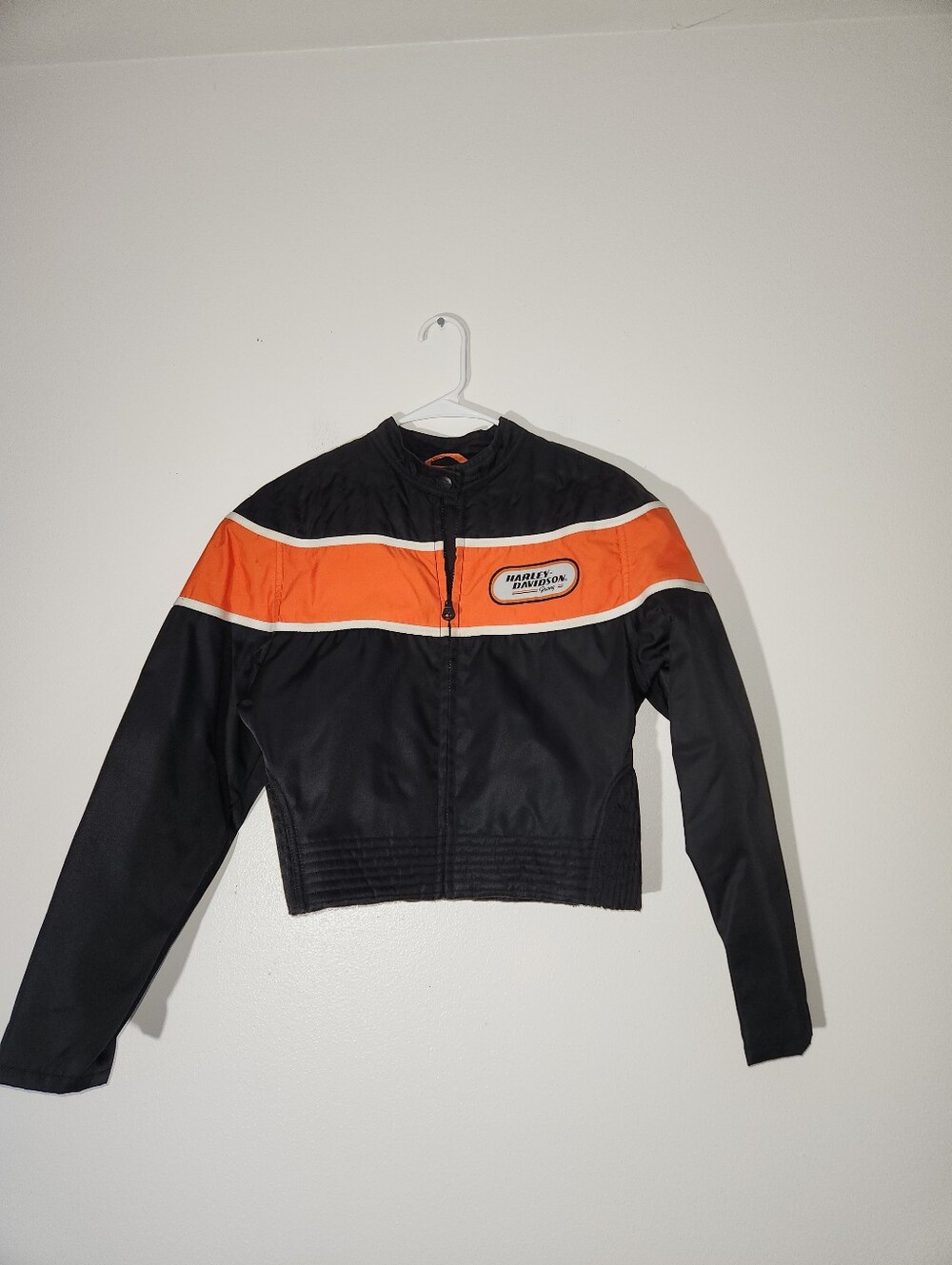 Harley-Davidson Vintage Racing MOTO Black & Orange Biker Jacket